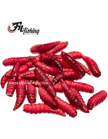 Силиконови бели червеи Filex Maggots - цвят FF05 Fluo Red