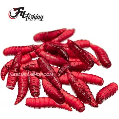 Силиконови бели червеи Filex Maggots - цвят FF05 Fluo Red