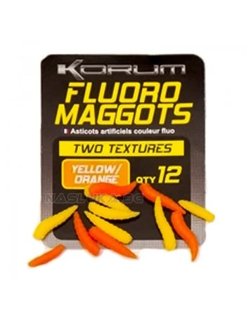 Плаващи изкуствени бели червеи Korum Fluoro Maggots - 12 бр.