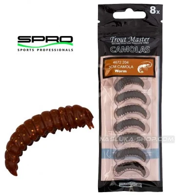 Силиконова ароматизирана камола SPRO Trout Master Camolas - Worm - 3см - 8 бр.