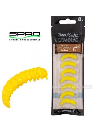Силиконова ароматизирана камола SPRO Trout Master Camolas - Yellow - 3см - 8 бр.