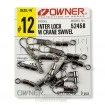 Вирбели с карабина Owner Inter Lock Crane Swivel