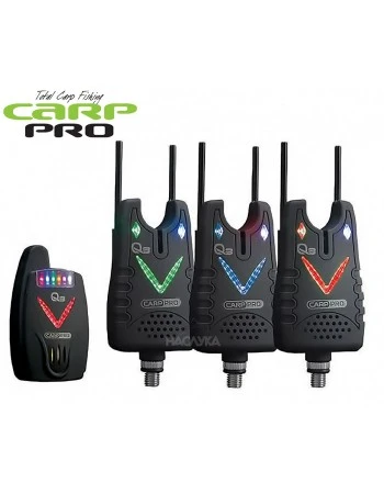 Комплект сигнализатори с централа за шаранджийски риболов Carp Pro Q3 - 3+1