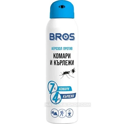Репелент спрей Bros аерозол против комари и кърлежи