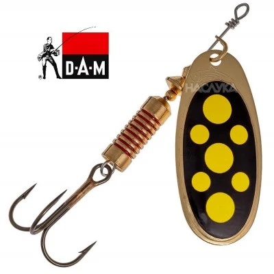 DAM Spinner Blackly Yellow Dots Блесна D.A.M. Effzett Spinner - Blackly Yellow Dots