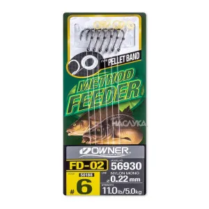 Вързани куки за монтаж на пелети Owner Method Feeder Pellet Band Вързани куки за монтаж на пелети Owner Method Feeder Pellet Band