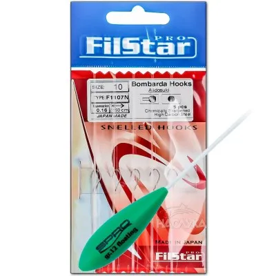 Вързани куки за бомбарда Filstar 1107N Флуорокарбон