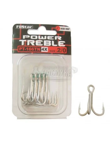 Тройни куки Power Treble 166TN - 4X - 5 бр.