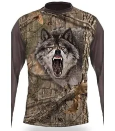 3D Тениска с дълъг ръкав Вълк