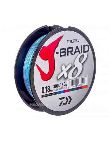 Плетено 8-нишково влакно Daiwa J-BRAID 300м Multi Color