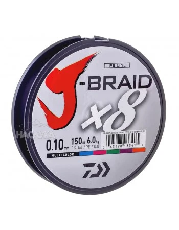 Плетено 8-нишково влакно Daiwa J-BRAID 150м multi color