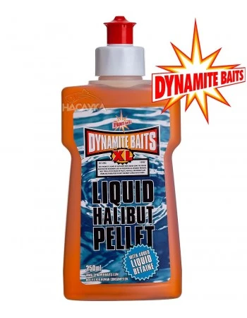Течна добавка атрактант Dynamite Baits XL Liquid - Halibut Pellet