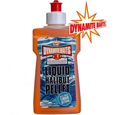 Течна добавка атрактант Dynamite Baits XL Liquid - Halibut Pellet