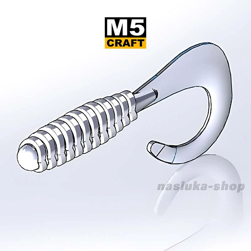 Силикони за костур, кефал и пъстърва - M5 Craft  Fairy tail 1.0"/25 мм, цвят Chart Green Apple