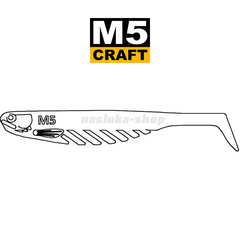 Силикони за щука и бяла риба - M5 Craft  Monster Shad 4.0" Chart Green Apple