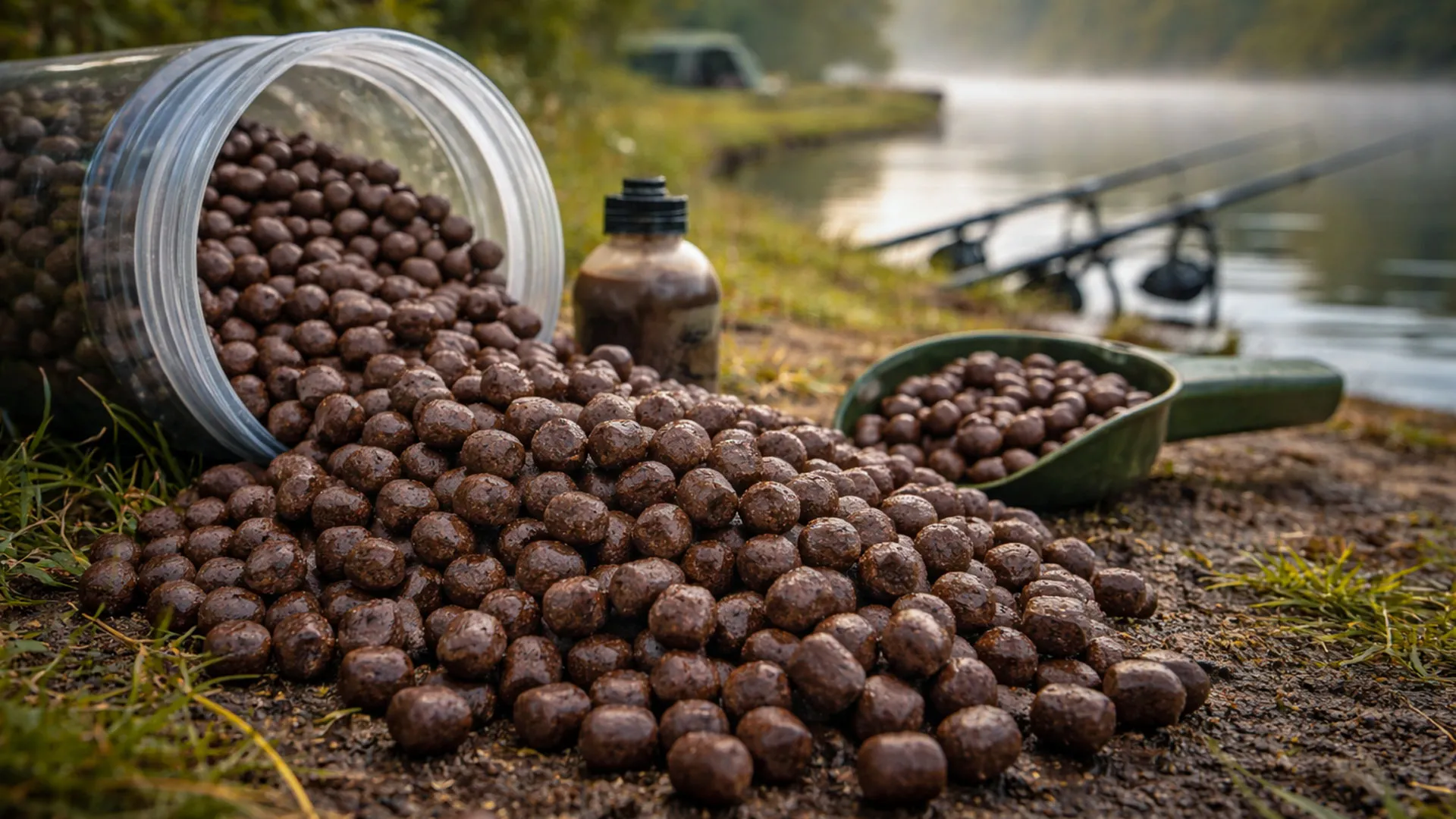 Пелети за шаран, на брега на водоема