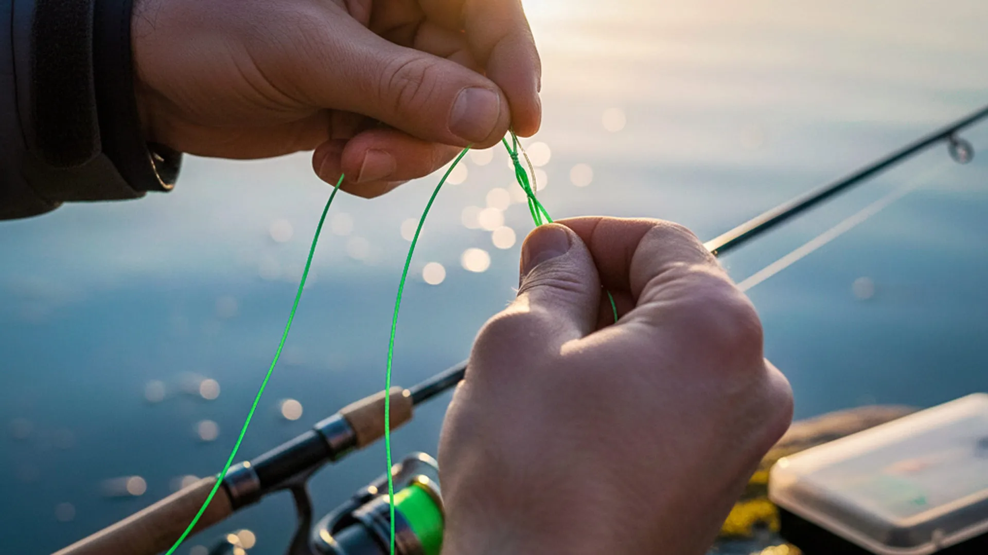 Свързване на плетено влакно с лидер чрез FG възел &ndash; стегнати навивки