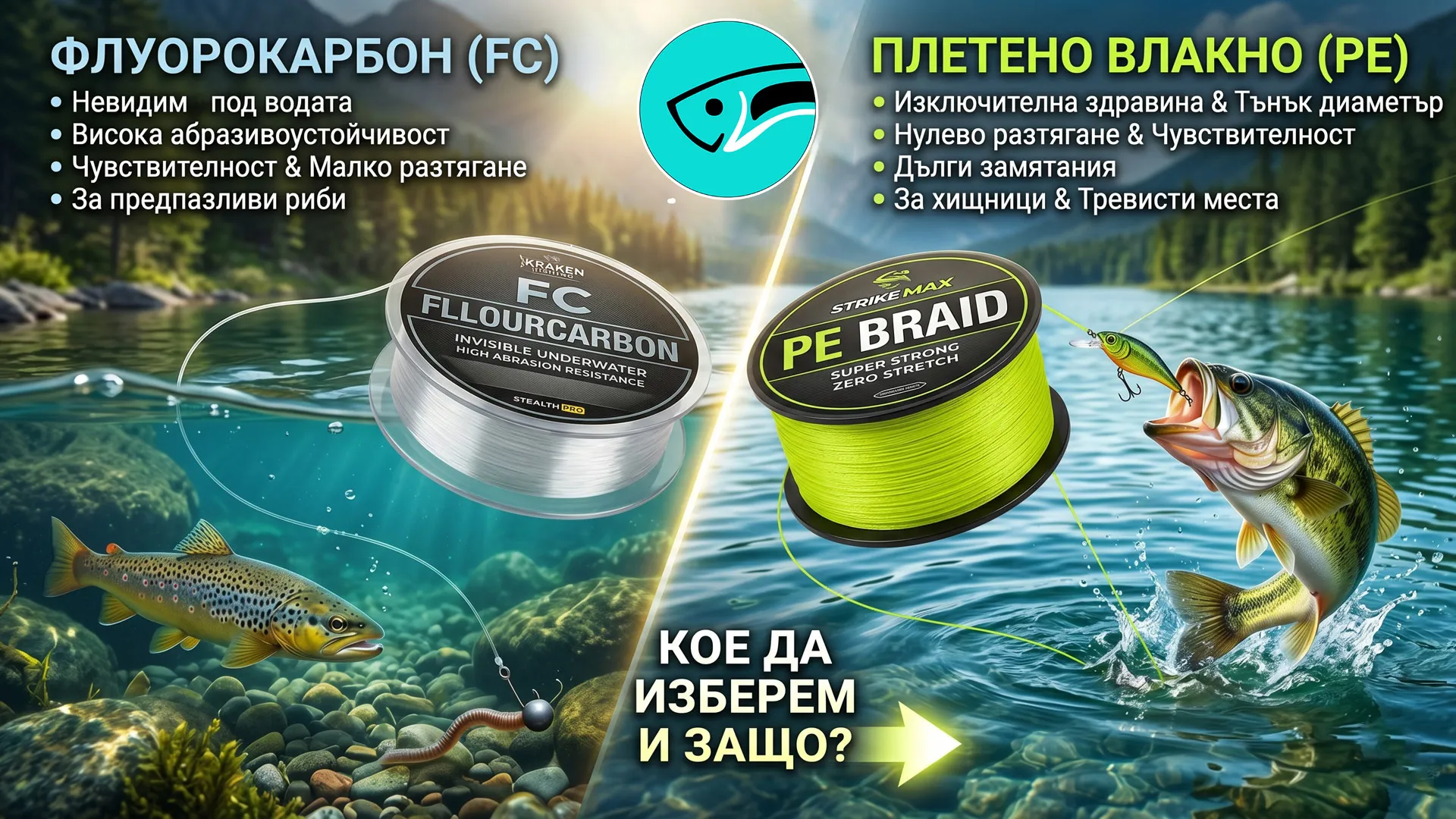 Флуорокарбоново или плетено влакно за риболов?