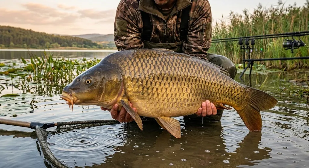 Риболовец уловил шаран - етика при риболов